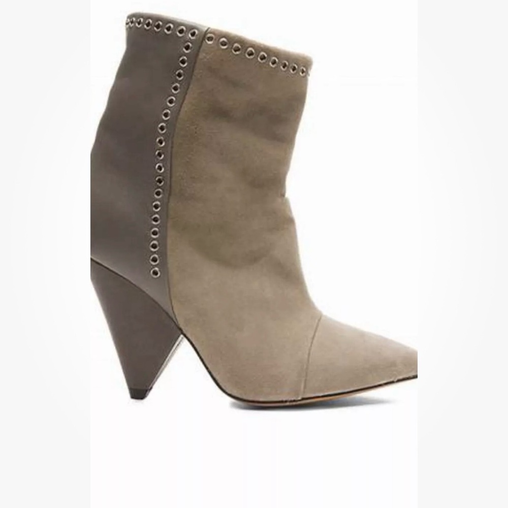 Isabel Marant Lance Velvet Eyelet Leather boots in grey 40